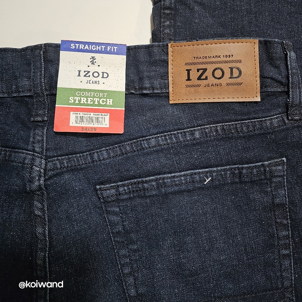 IZOD Men's Comfort Straight Jeans Stretch - Picture 13 of 16
